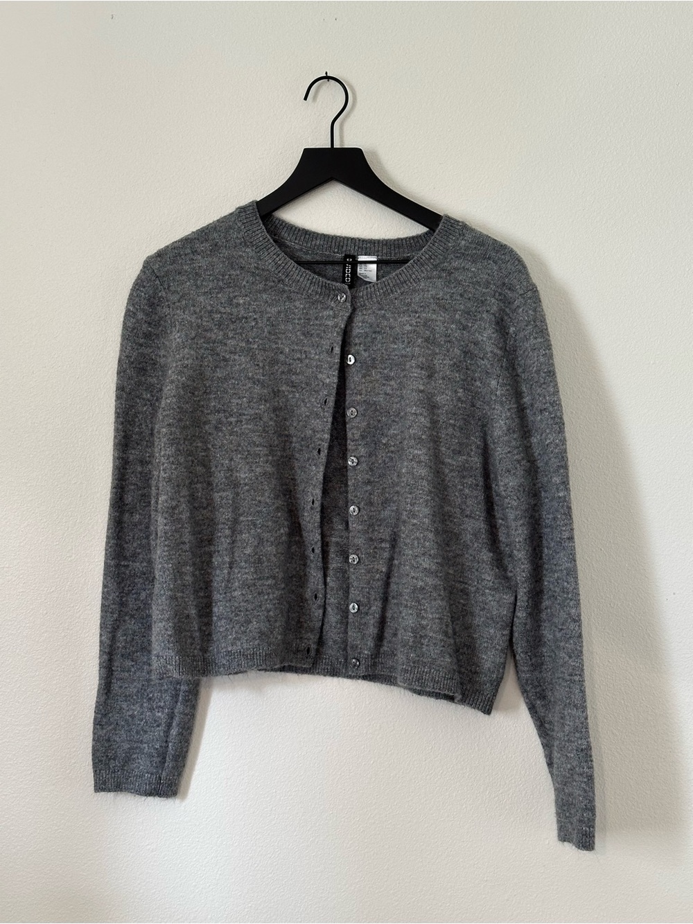 Women's Gray Button-Front Cardigan Sweater